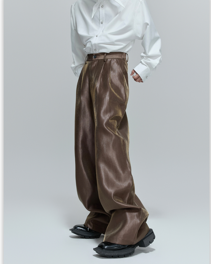 [ArguE CulturE]Luxe Sheen Wide Trousers na2268