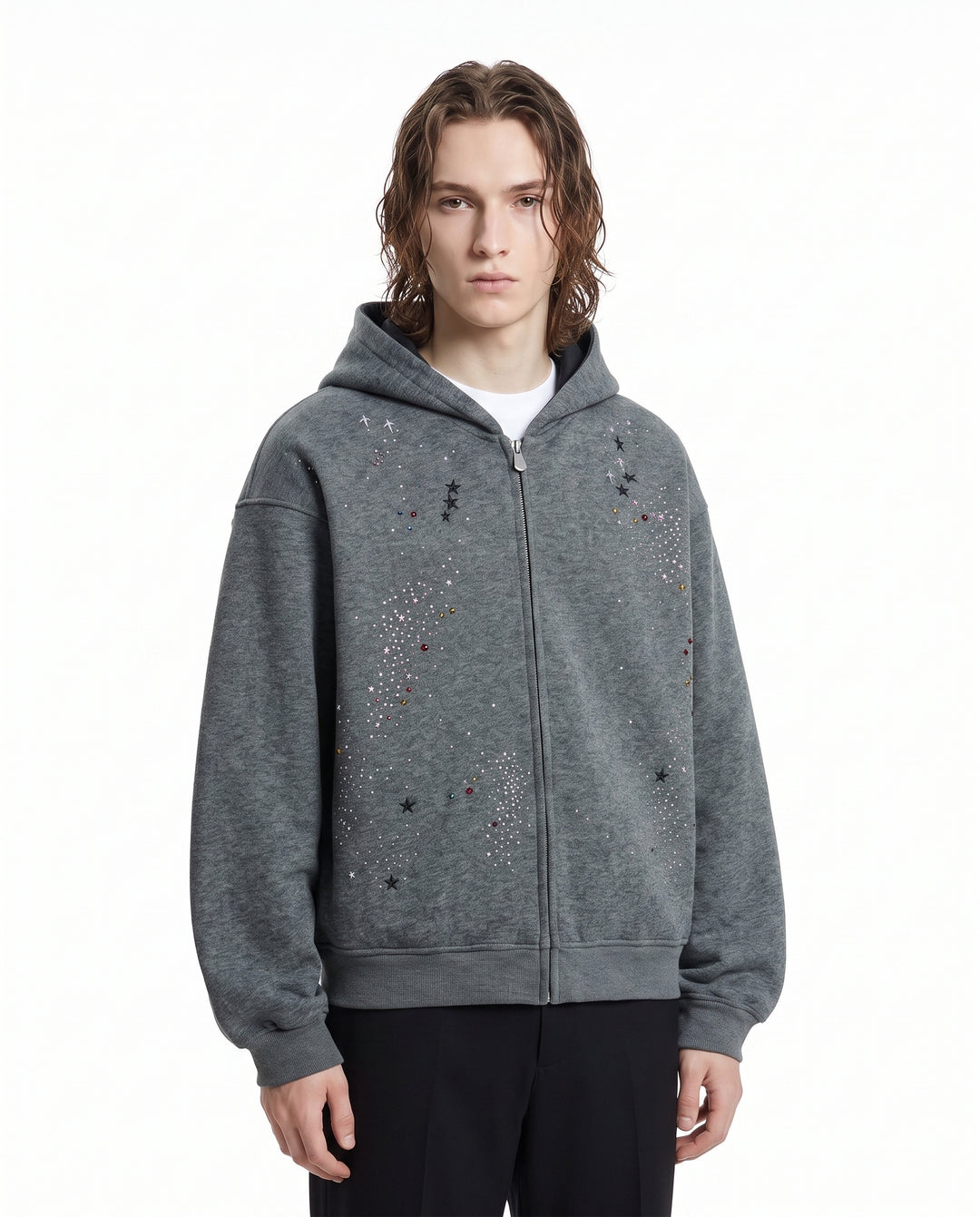 Rhinestone Zip Hoodie na3022