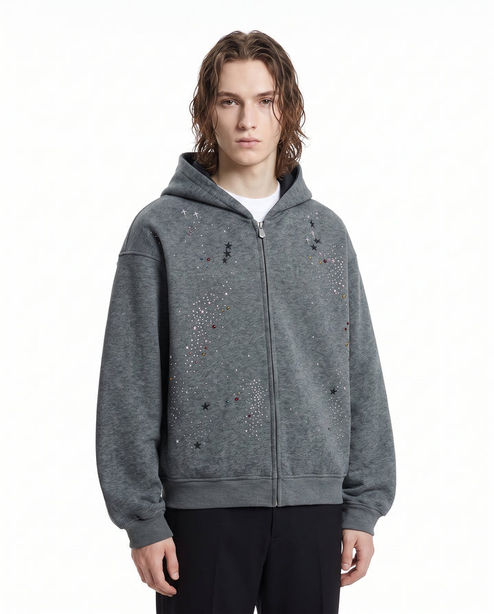 Rhinestone Zip Hoodie na3022