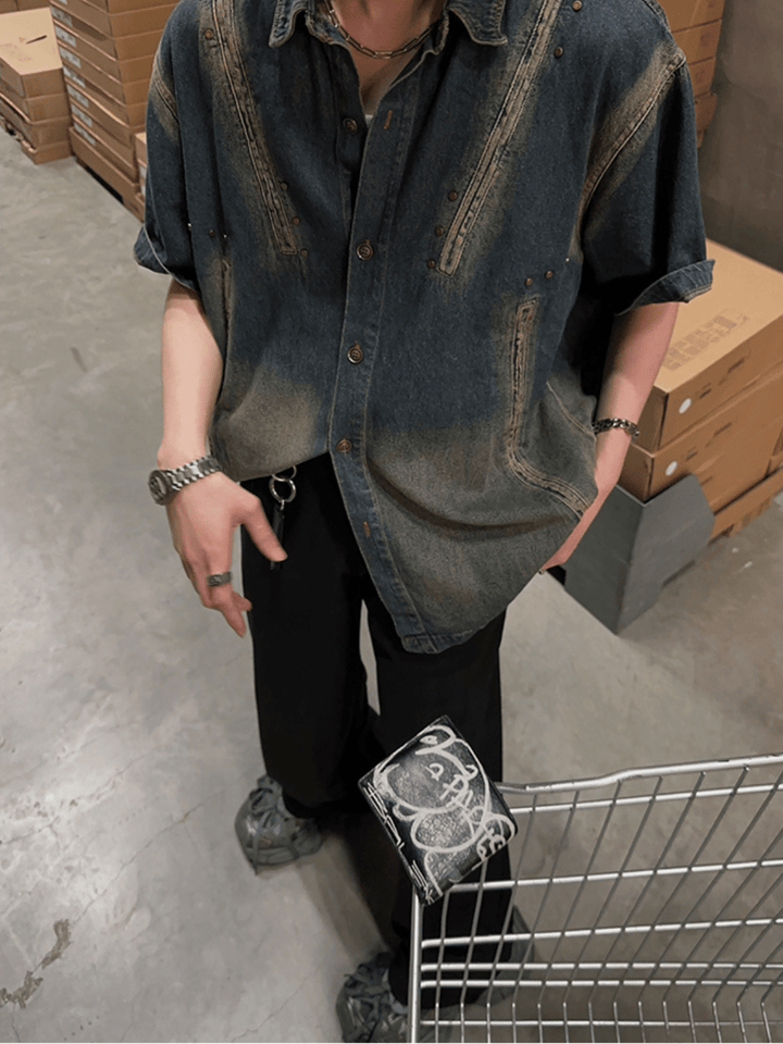 [JH HOMME] loose casual design denim shirt na1250