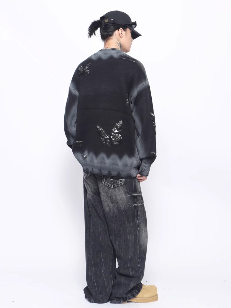 【Mz】Niche design hole knit na1546