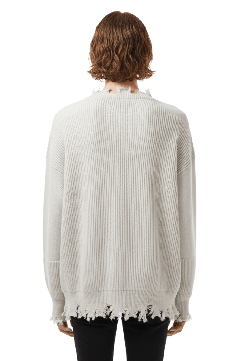Frayed Hem Oversized Knit Sweater na2415