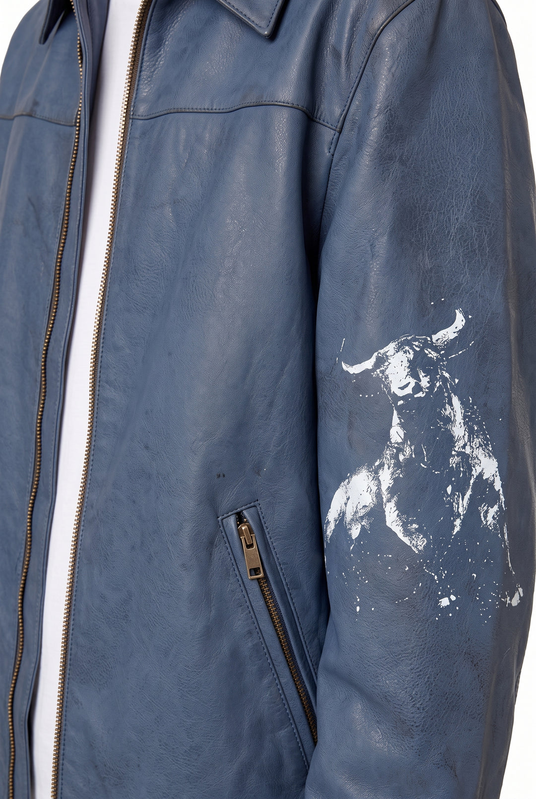 Graphic Leather Jacket na2833