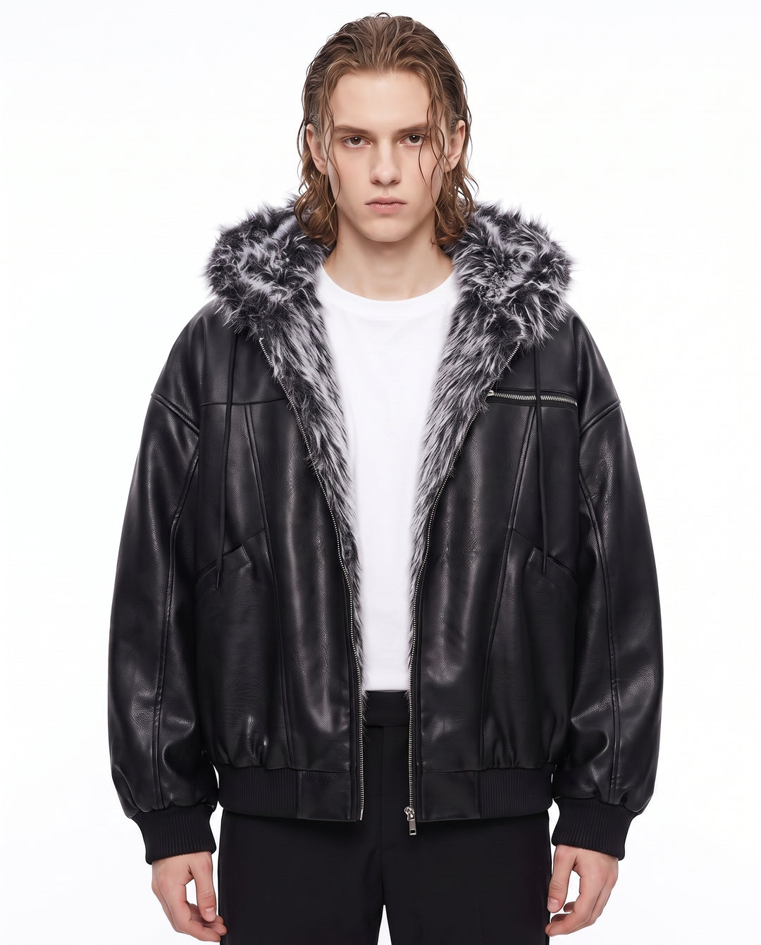 Fur Leather Jacket na3068