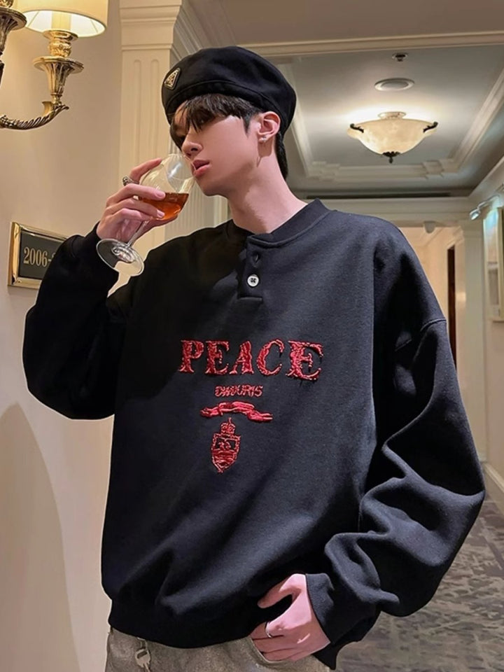 【JH HOMME】LOGO long-sleeved round neck sweater  na1557