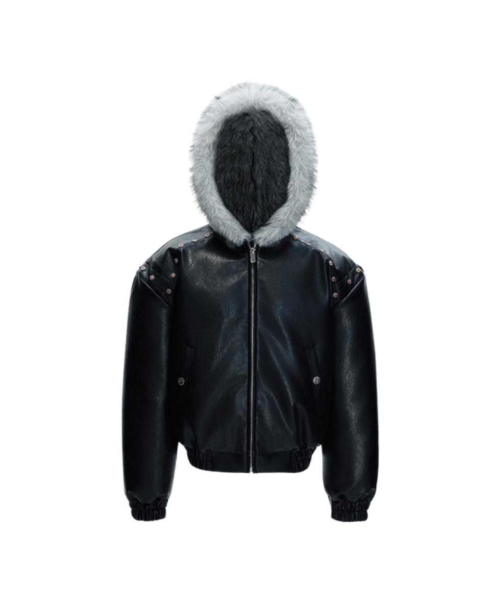[ArguE CulturE] Noir Glacier Fur Jacket na2256