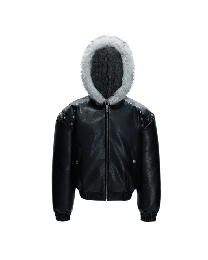 [ArguE CulturE] Noir Glacier Fur Jacket na2256