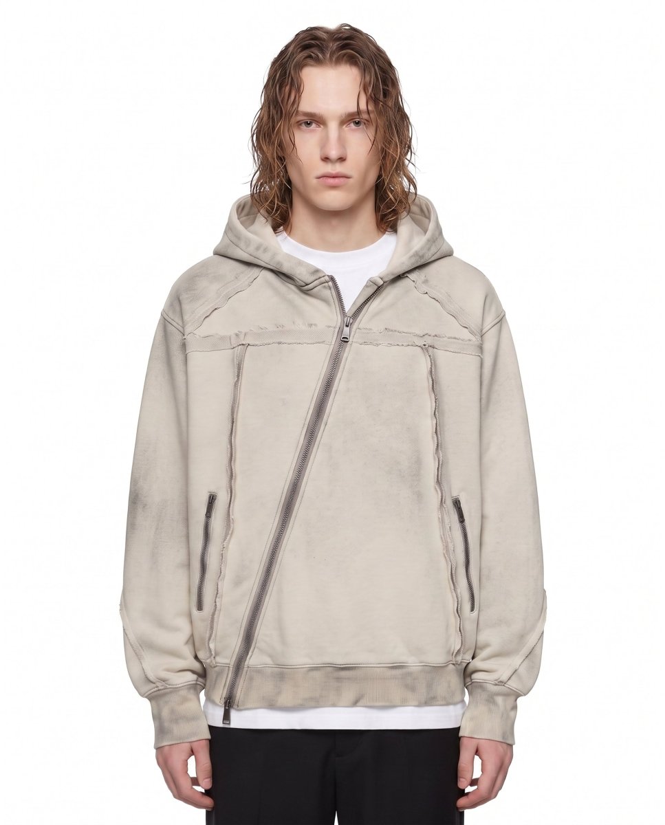 Asymmetric Zip Hoodie na3032