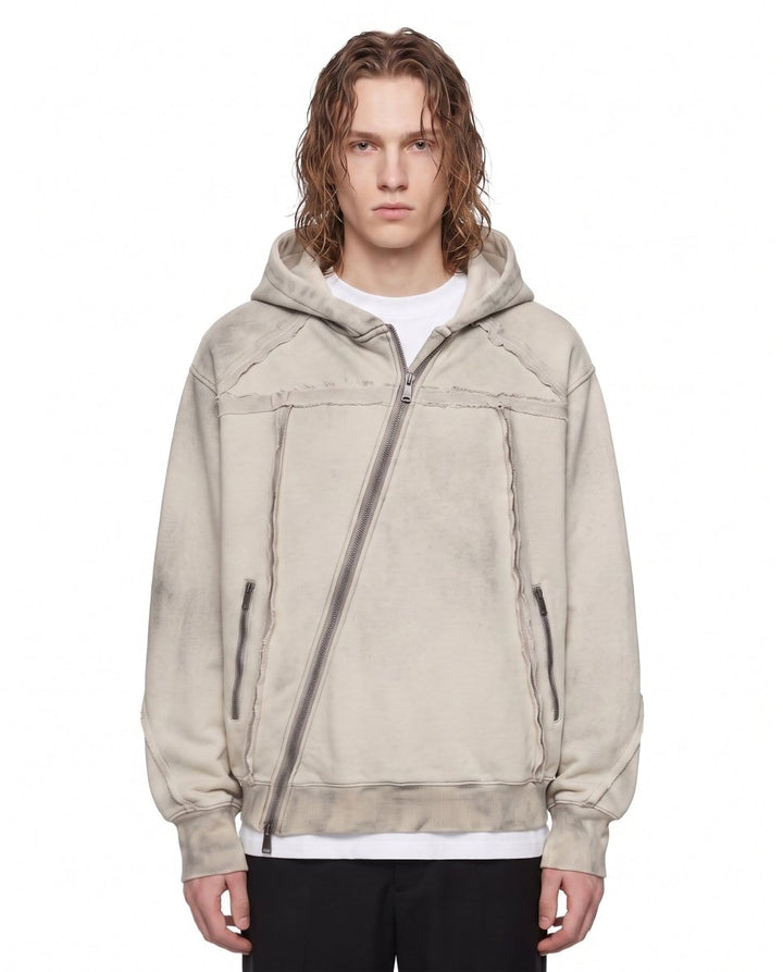 Asymmetric Zip Hoodie na3032
