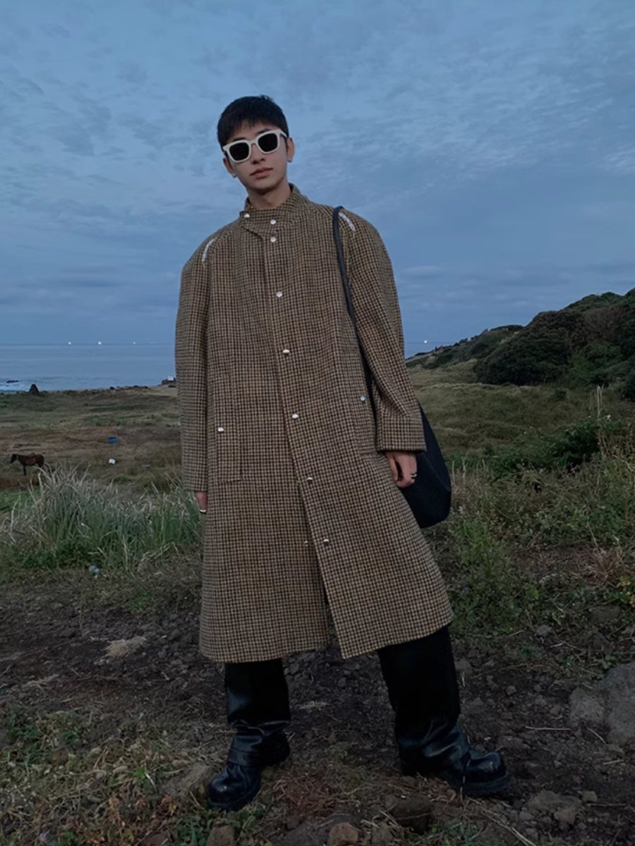 [ESC MAN STUDIO] mid-length wool coat na1616