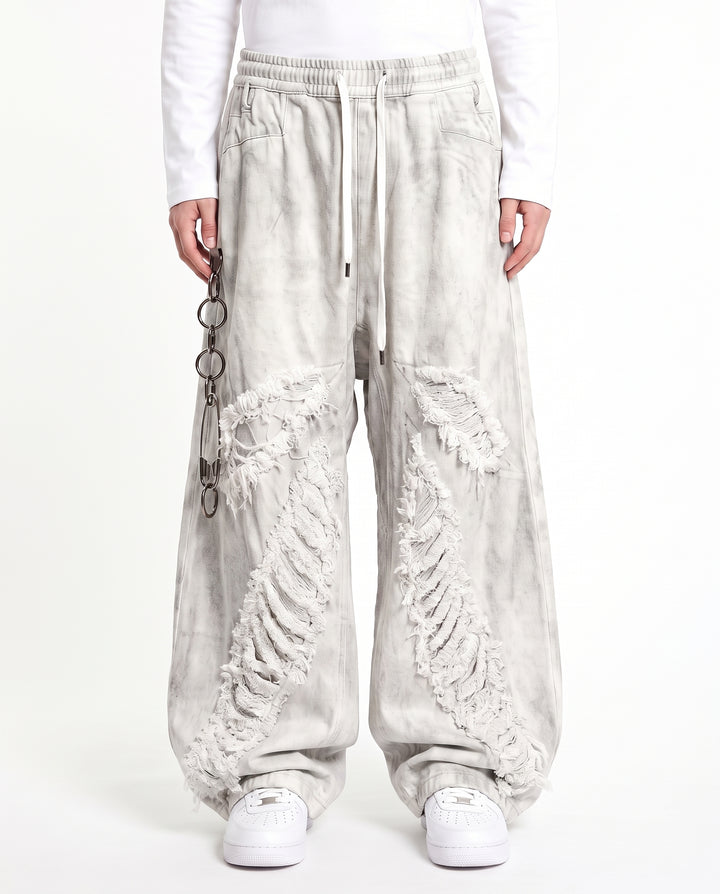 Distressed Wide Pants na3221