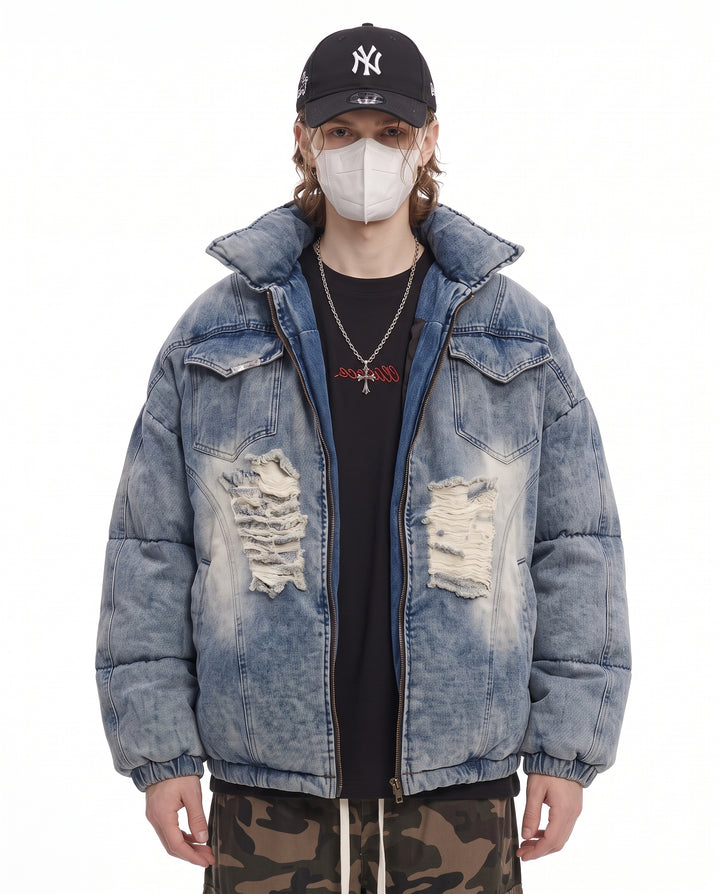 Distressed Denim Jacket na3222