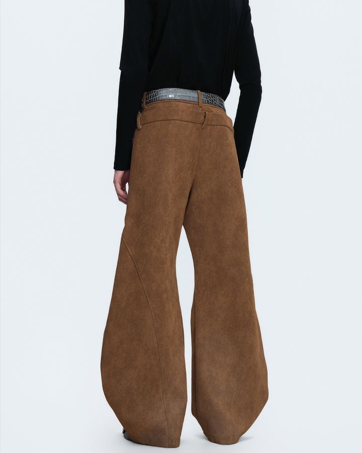 [ArguE CulturE] Brown Suede Buggy Pants na2286