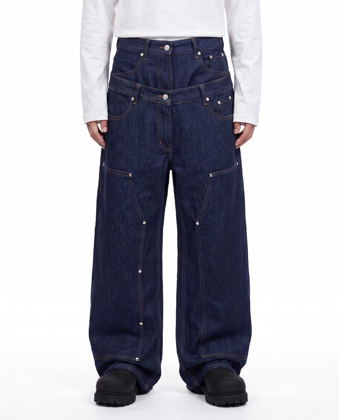 Studded Wide Jeans na3054