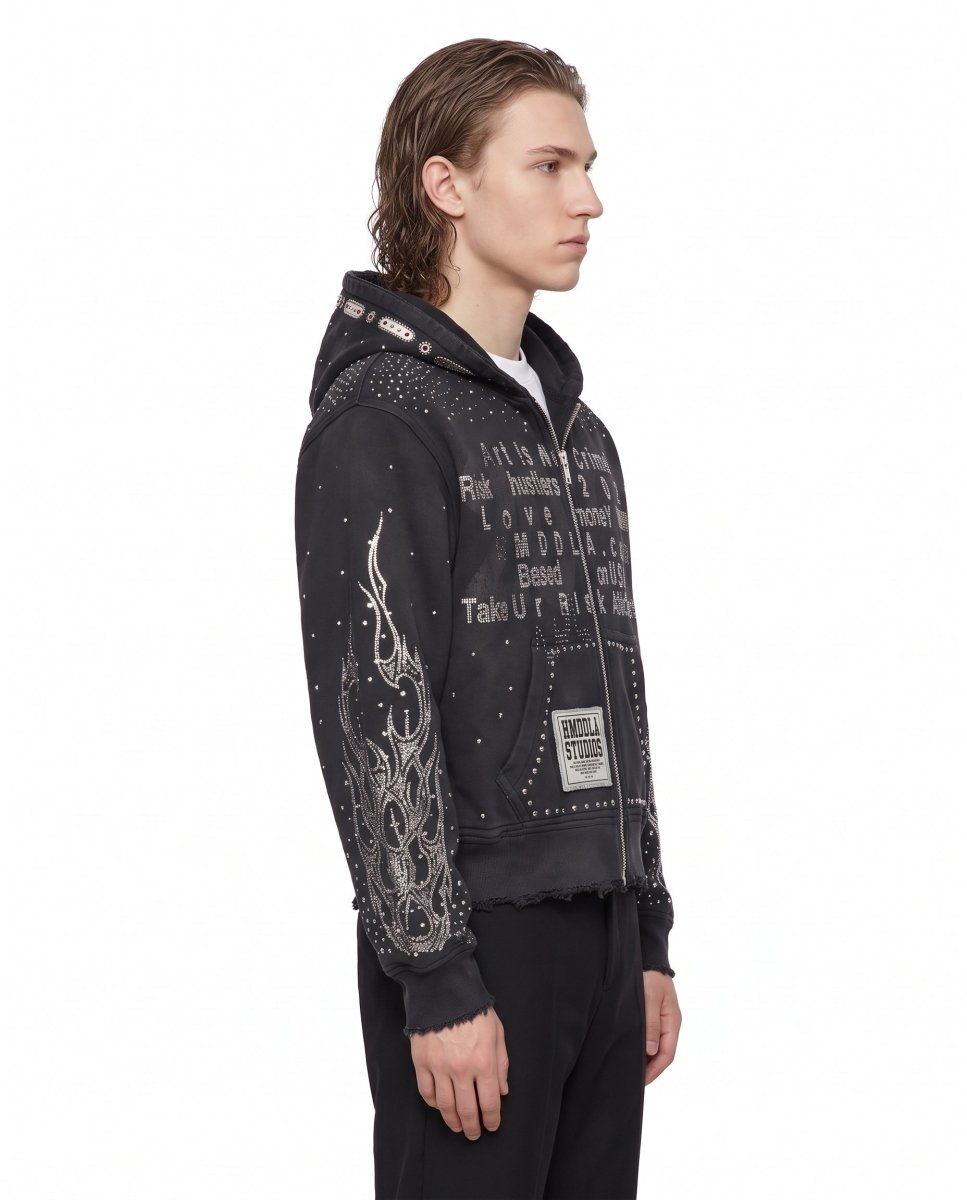 Studded Zip Hoodie na3228