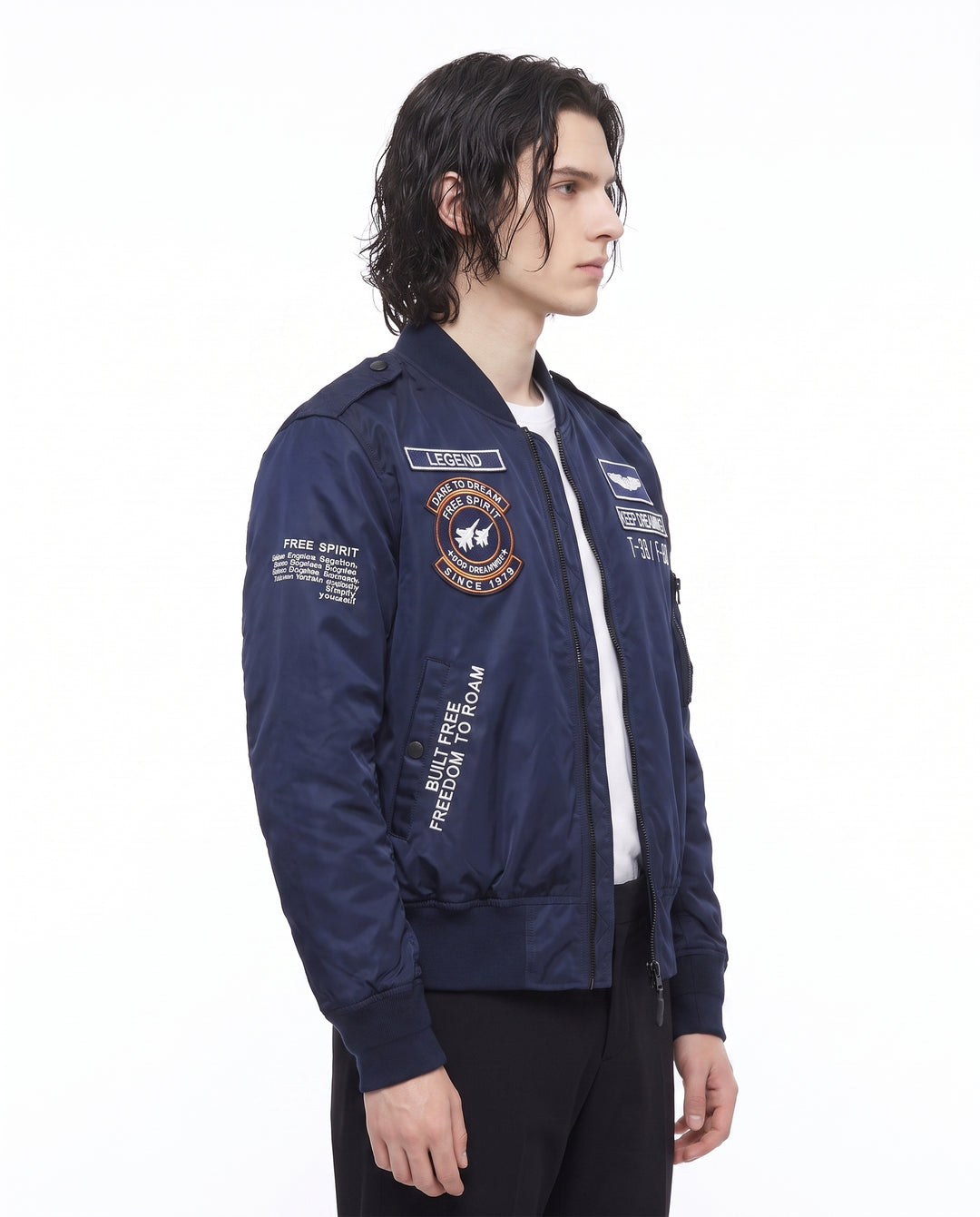 Patched Bomber Jacket na2988