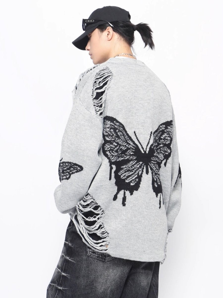 【Mz】broken holes design oversize knit  na1545