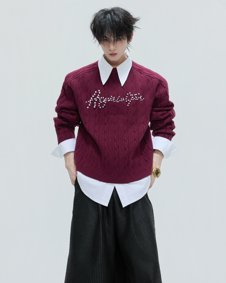 [ArguE CulturE]Pearl Logo Knit Sweater na2267