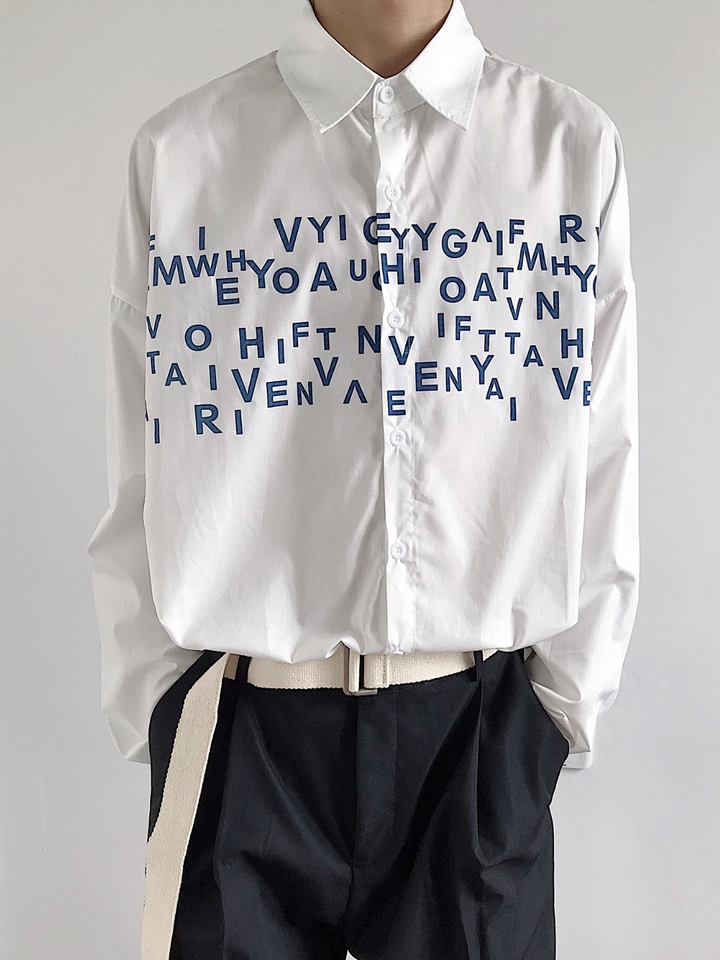 Korean design sense letters printed shirt na1164
