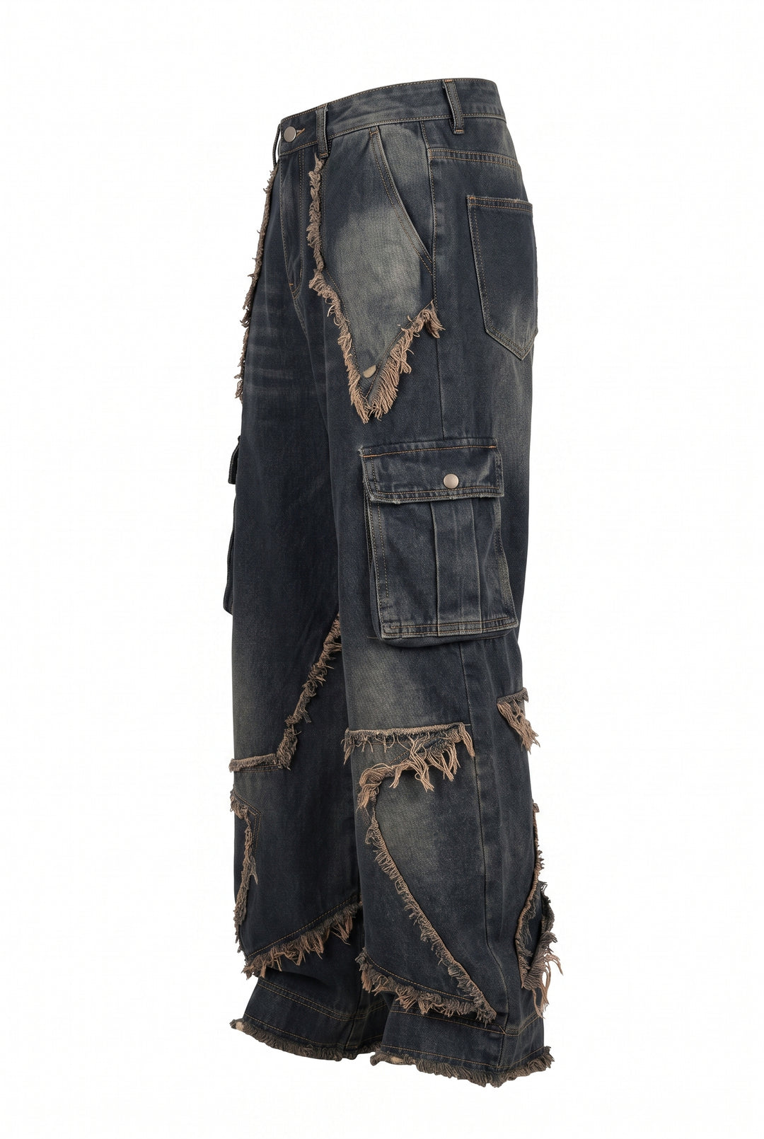 Fringed Cargo Jeans na2795