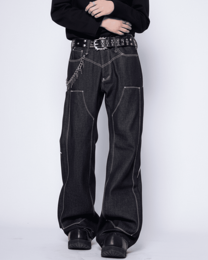 Embroidered Flare Denim Pants na2331