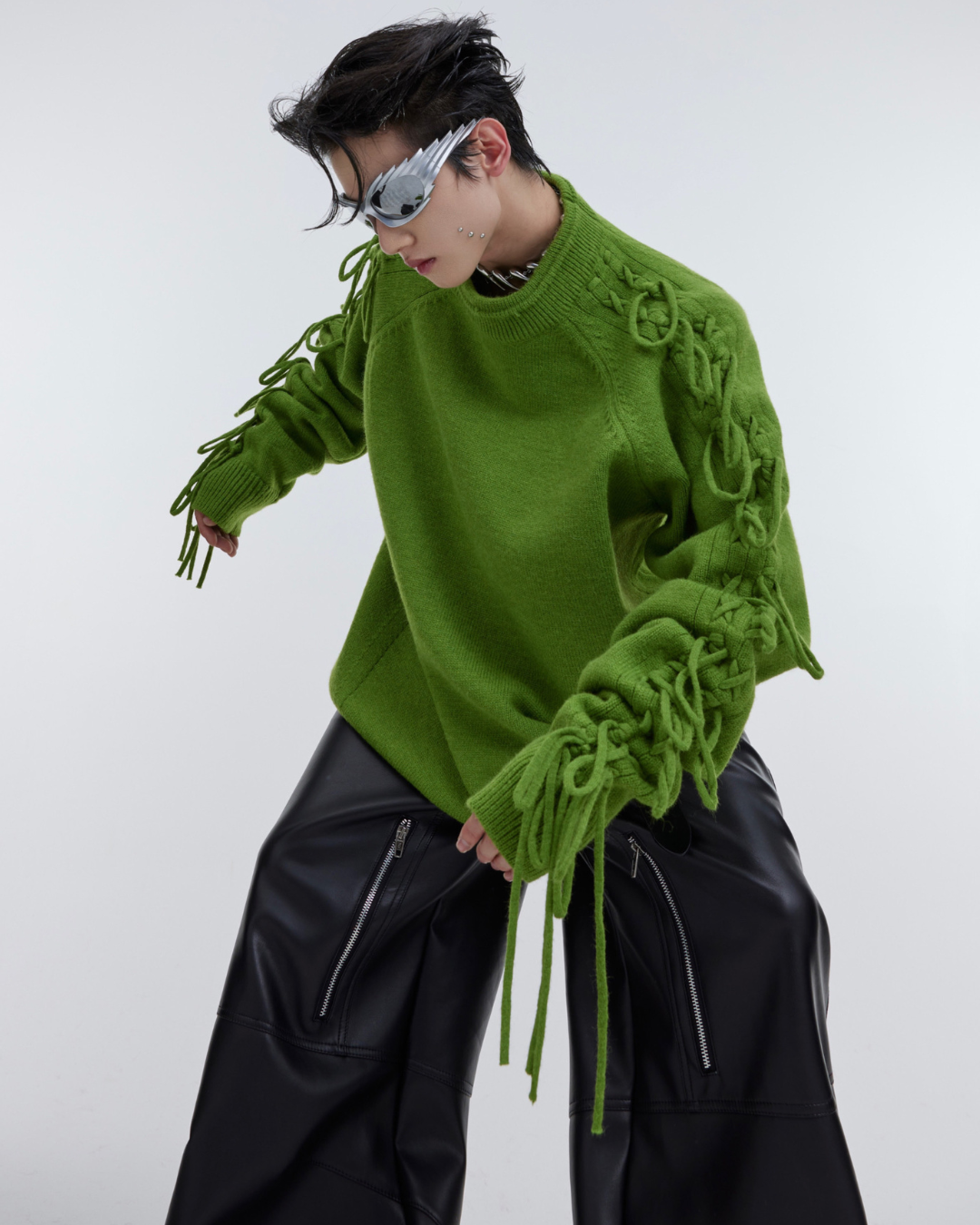 [ArguE CulturE] Fringe Arm Knit Sweater na2266