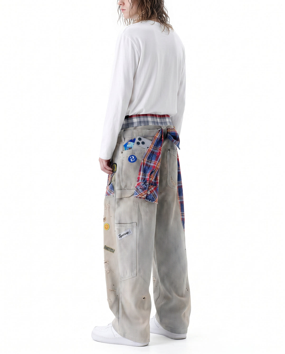 Patchwork Wide Pants na3056