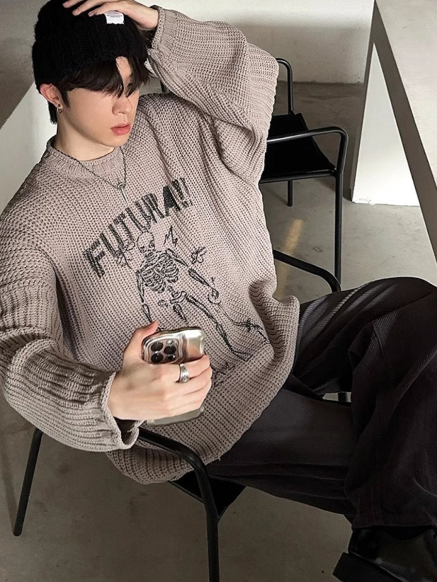 【JH HOMME】loose round neck knit na1554