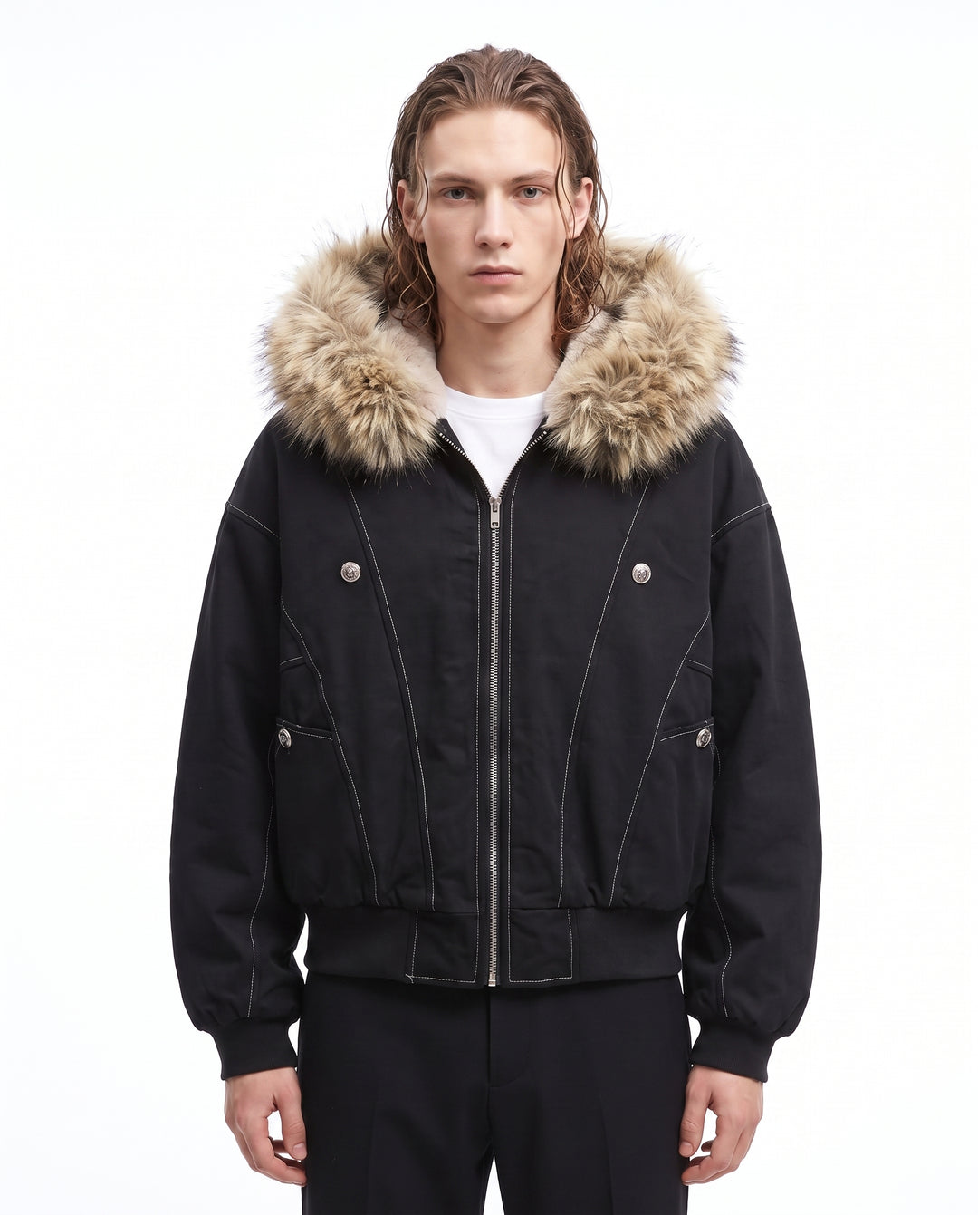 Fur Hooded Jacket na3064