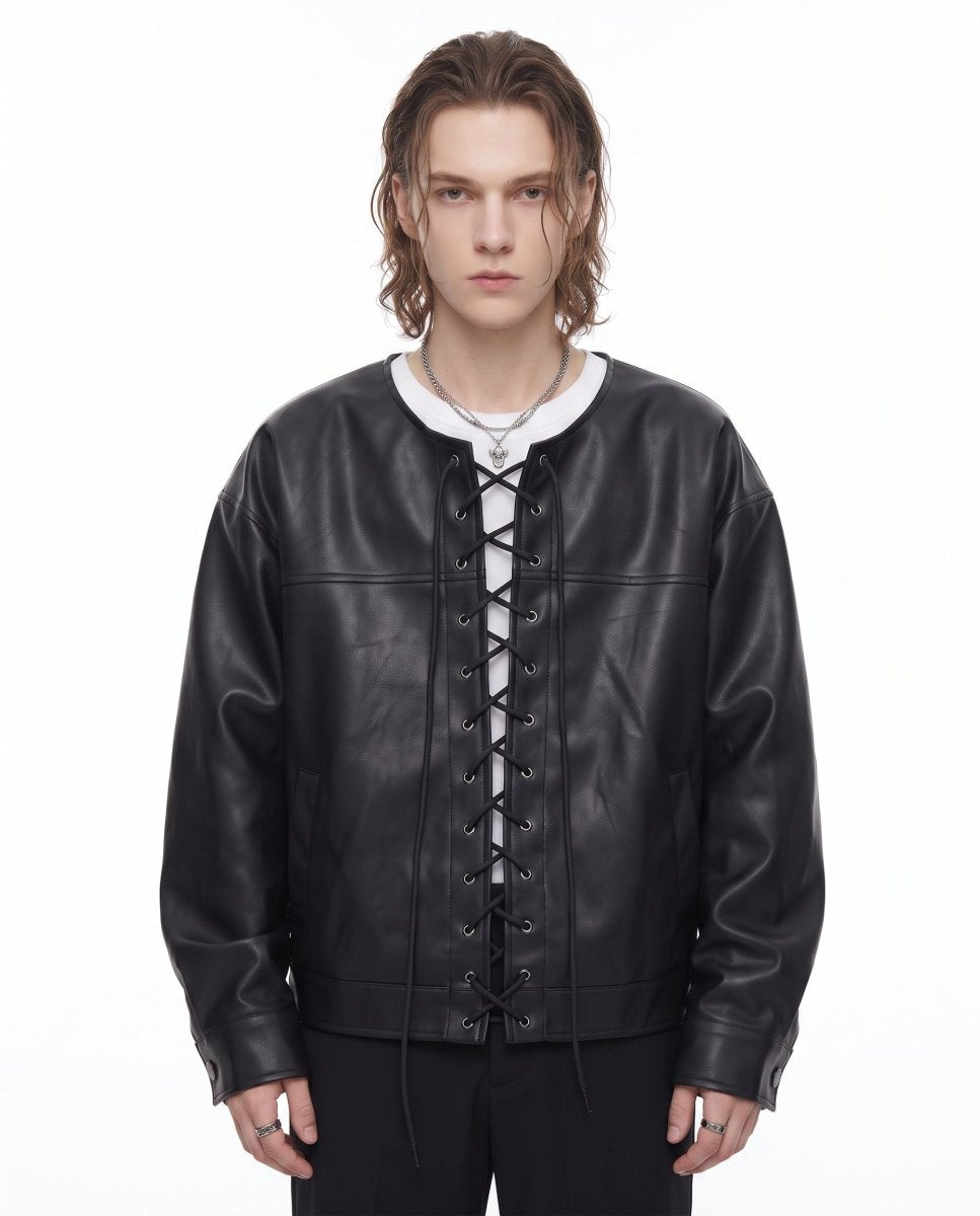 Lace Leather Jacket na3051