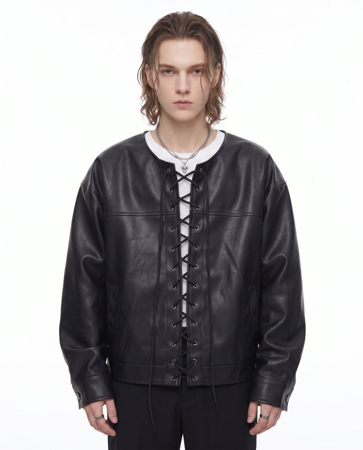 Lace Leather Jacket na3051