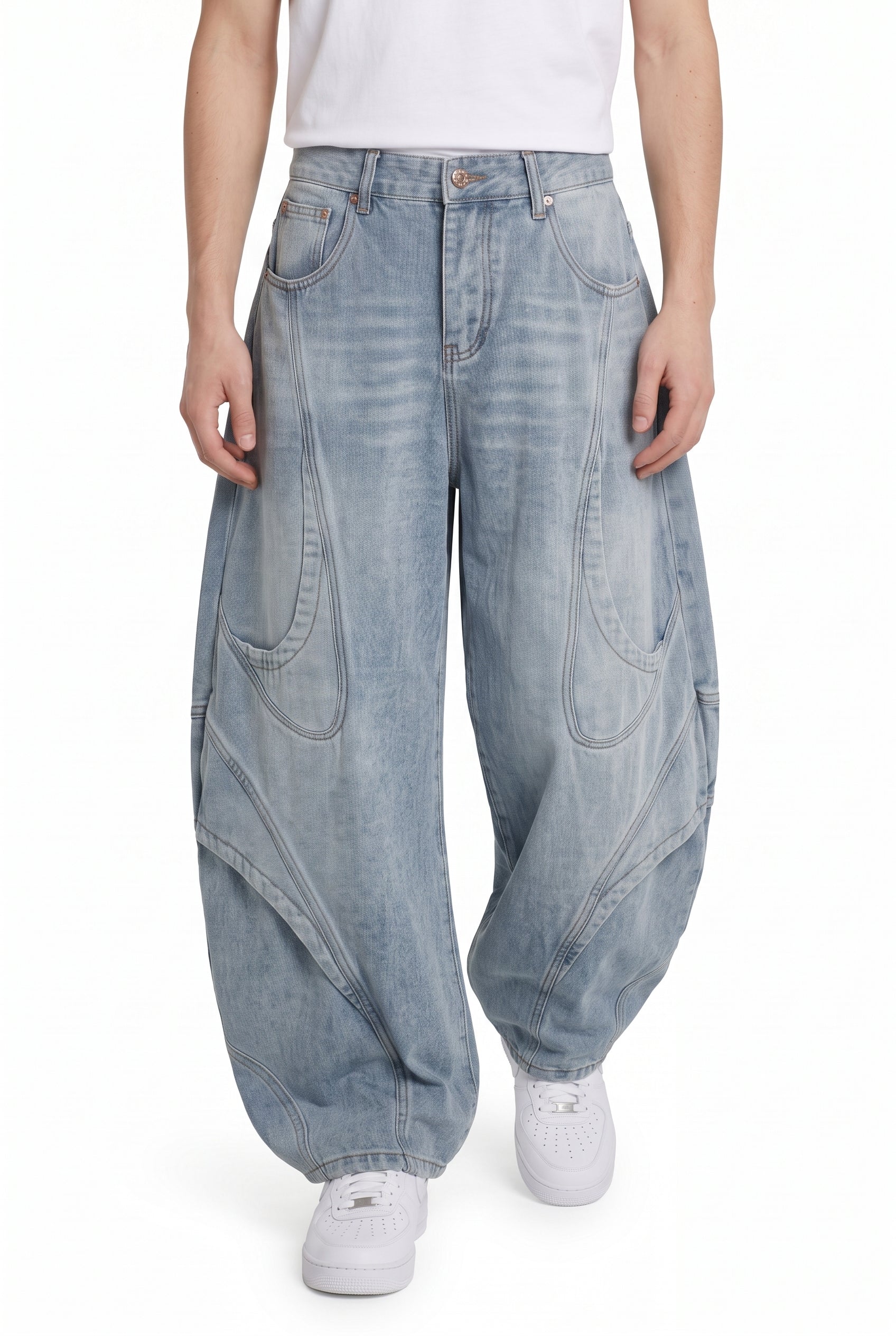 Curved Denim Pants na2822