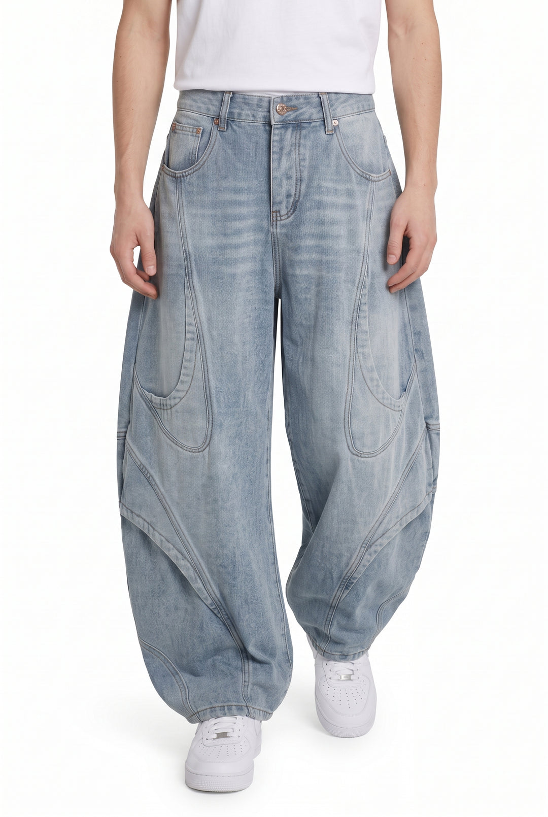 Curved Denim Pants na2822