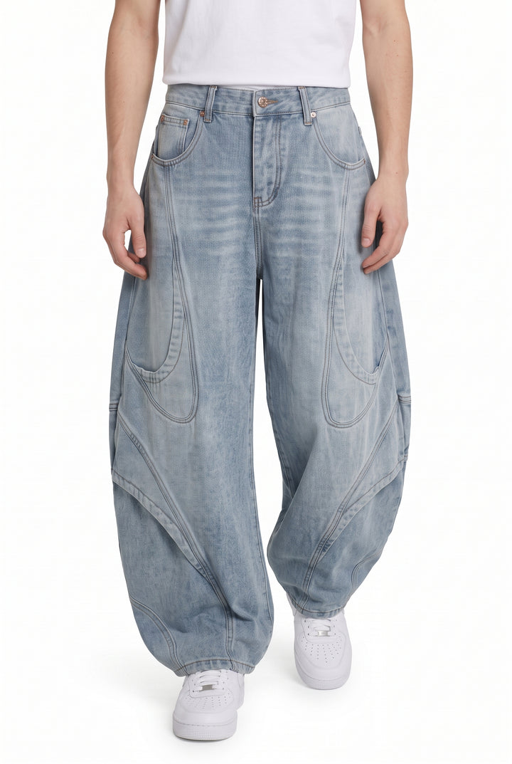 Curved Denim Pants na2822