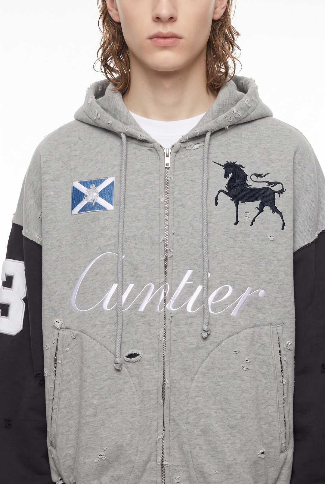 Distressed Zip Hoodie na2830