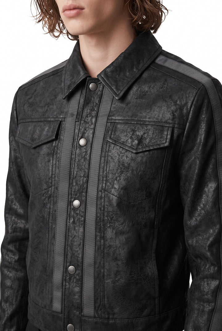 Cropped Leather Jacket na2787