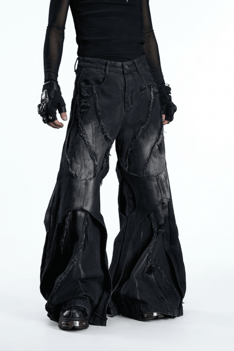 NOMANIAI Layered Flare Wide Pants na2370