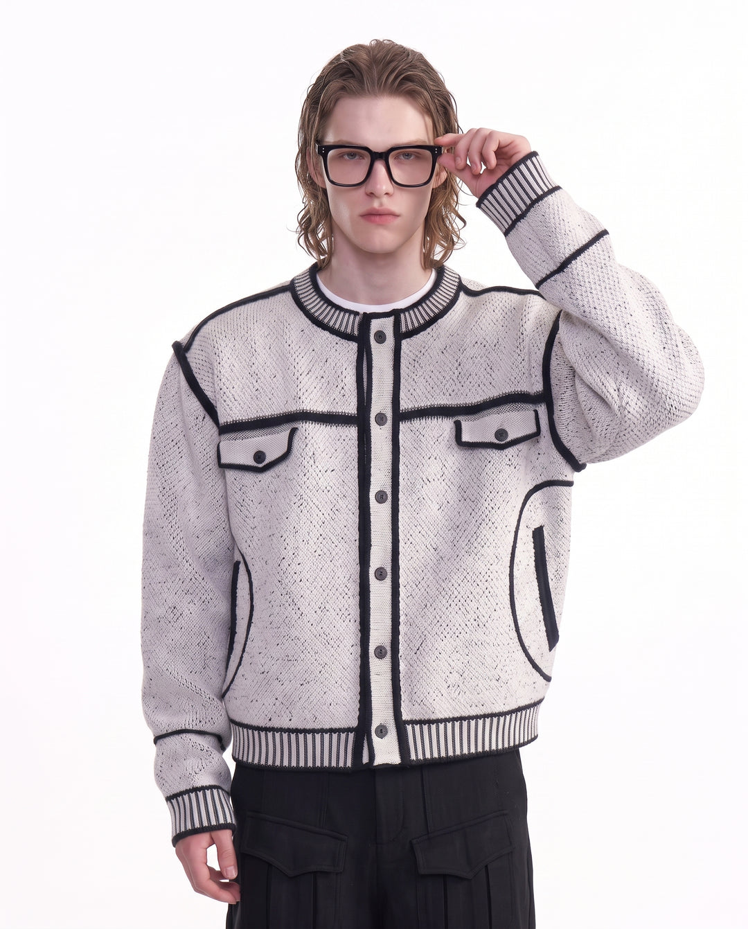 Piped Knit Cardigan na2931