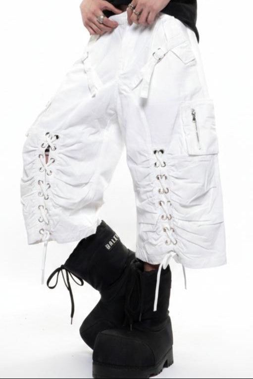 Distressed Denim Knee-Length Shorts  na2601