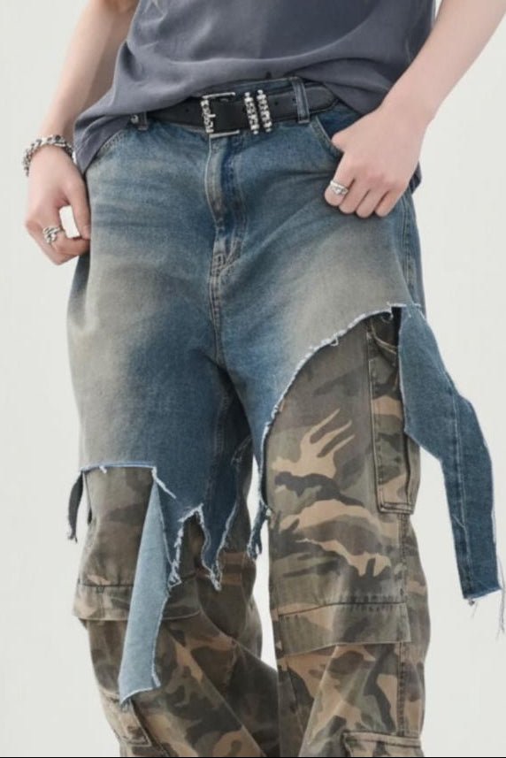 Layered Denim Pants   na2534