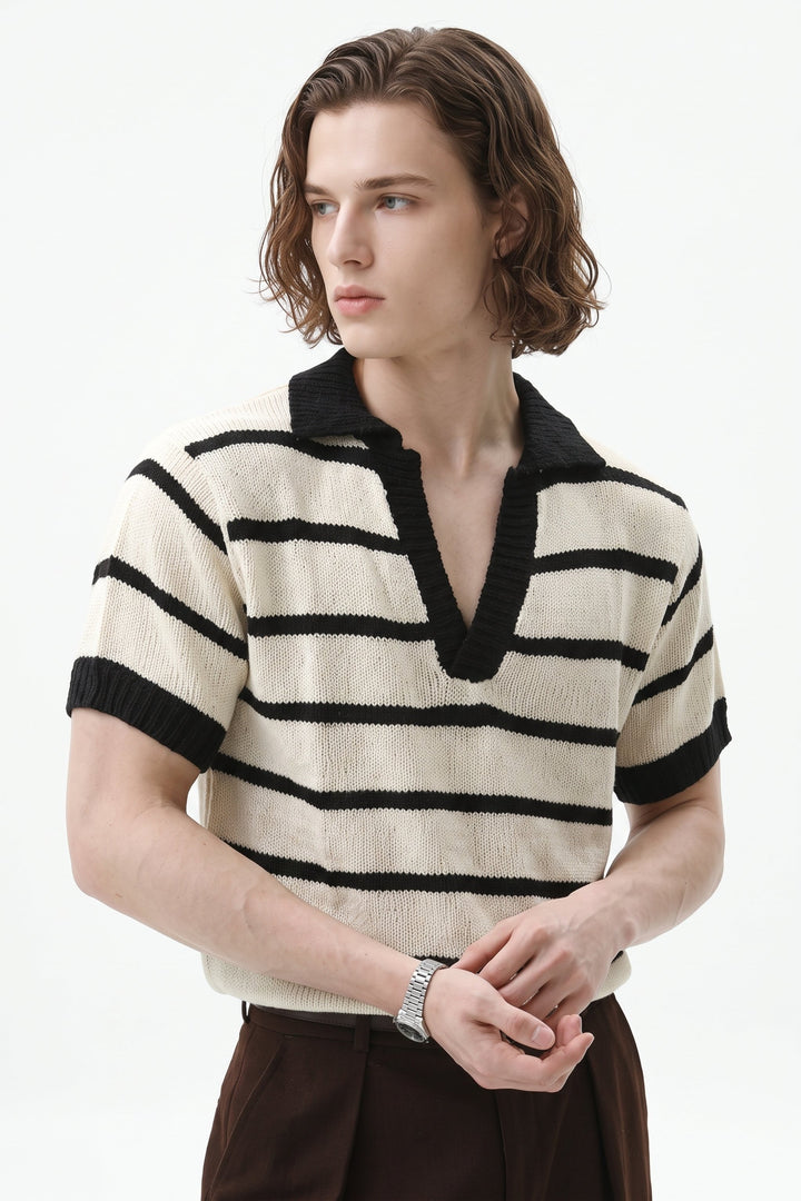 Striped Knit Polo  na2665