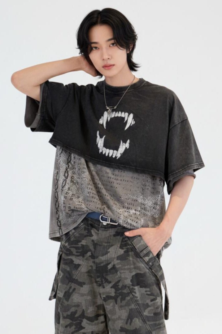 Layered Washed Tee  na2526