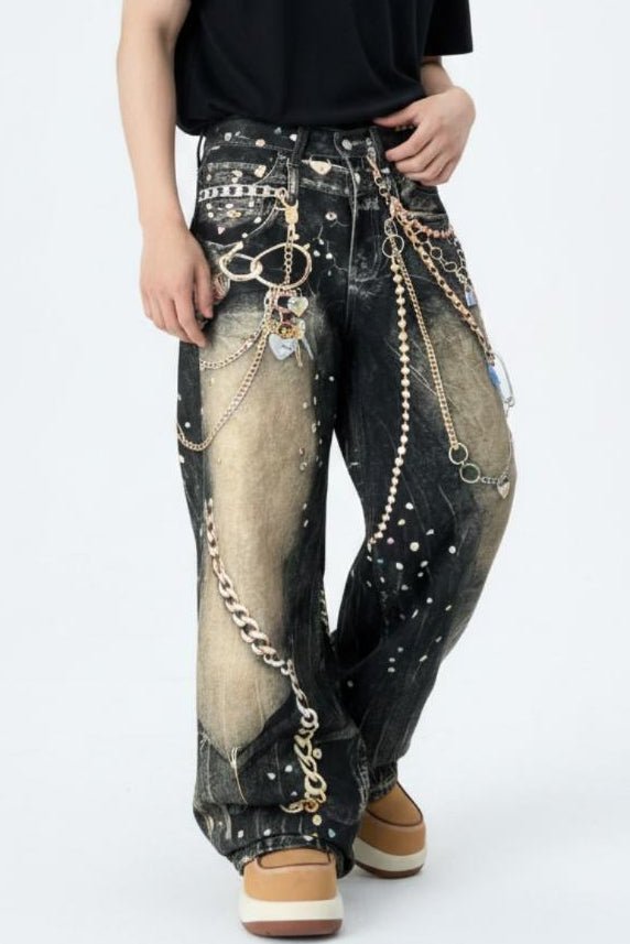 Chain Print Jeans  na2585
