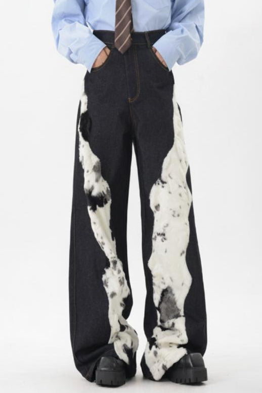 Furry Denim Pants  na2567