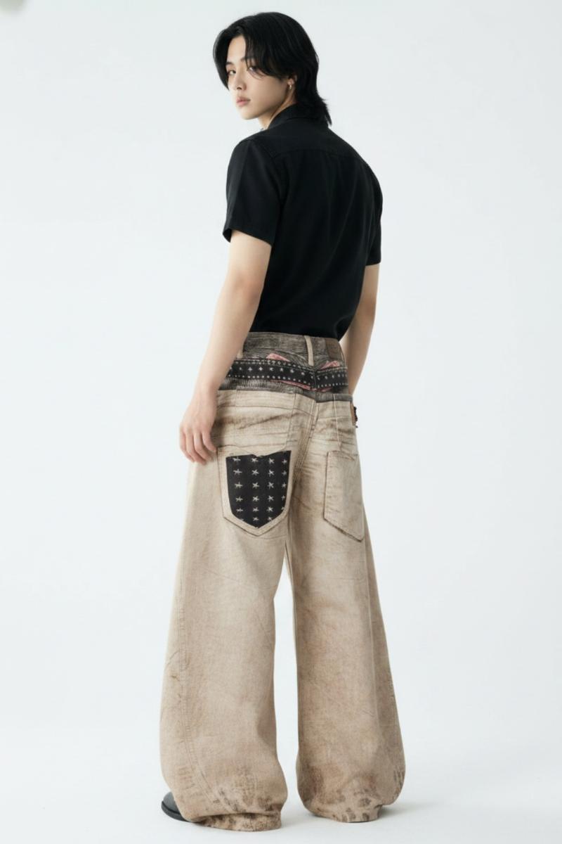 Printed Wide Pants  na2548