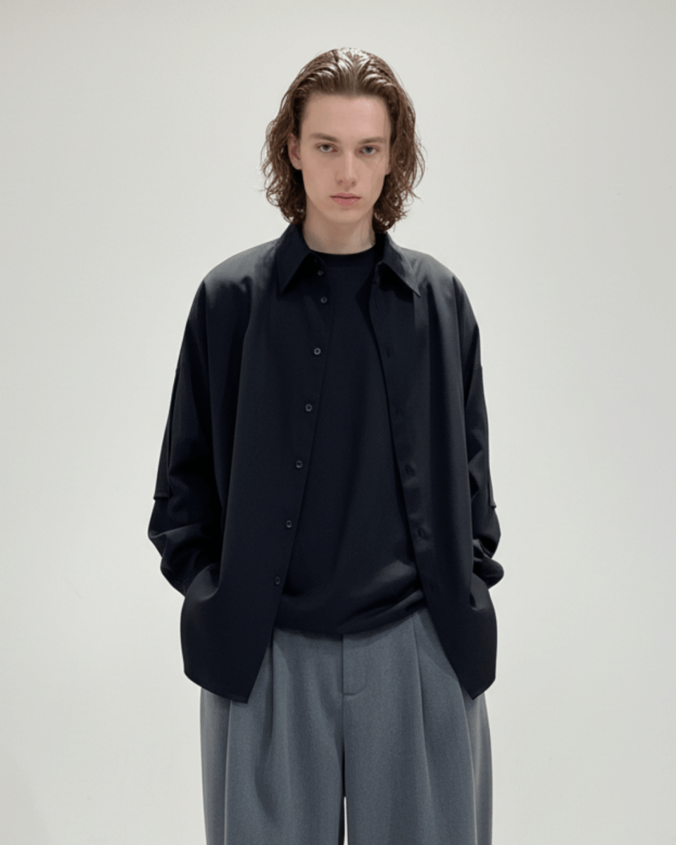 【Nanostudio】Oversized Minimal Shirt na2227