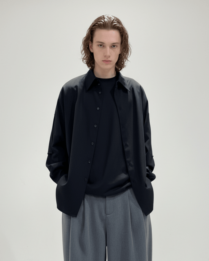 【Nanostudio】Oversized Minimal Shirt na2227