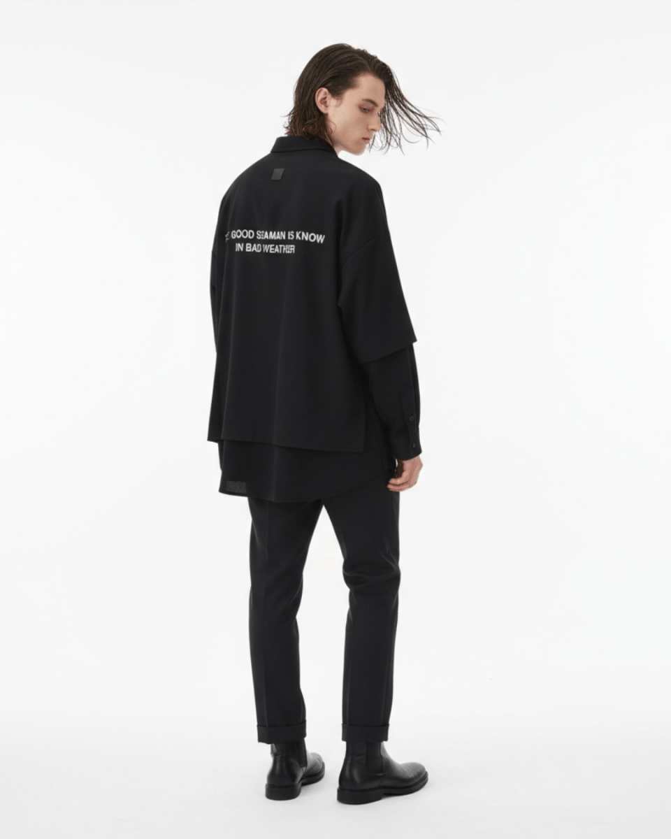 【Nanostudio】Oversized Minimal Shirt na2227