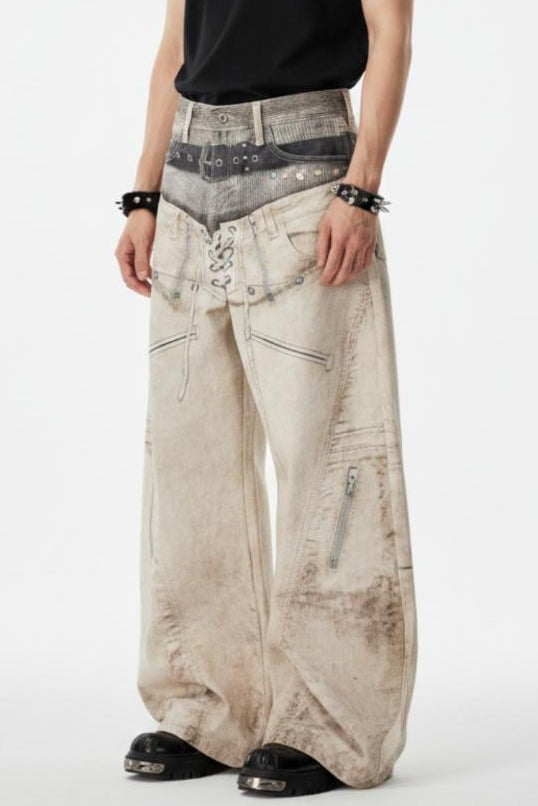 Printed Wide Pants  na2548