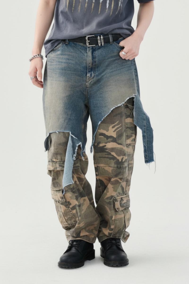 Layered Denim Pants   na2534